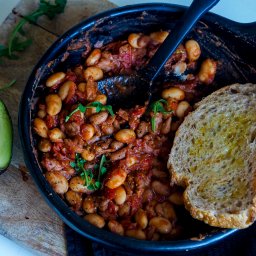 Smoky maple baked beans